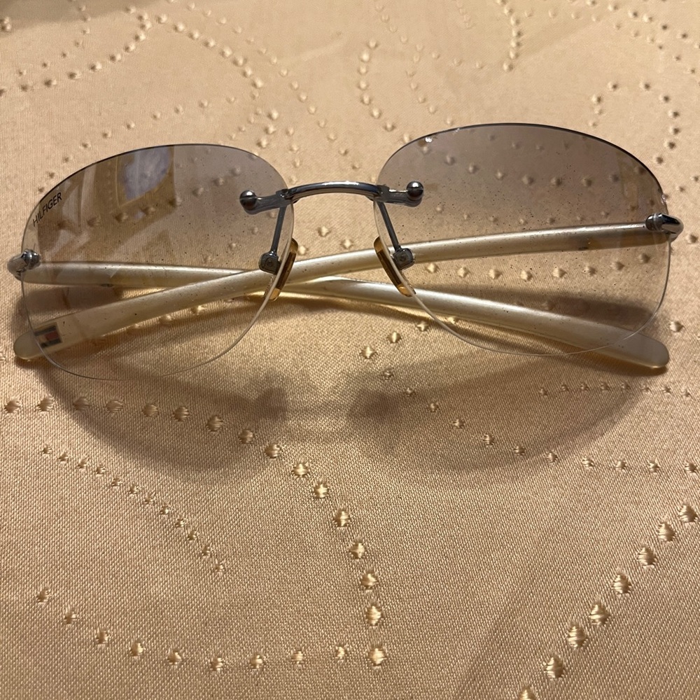 Tommy Hilfiger Silver and Cream Sunglasses
